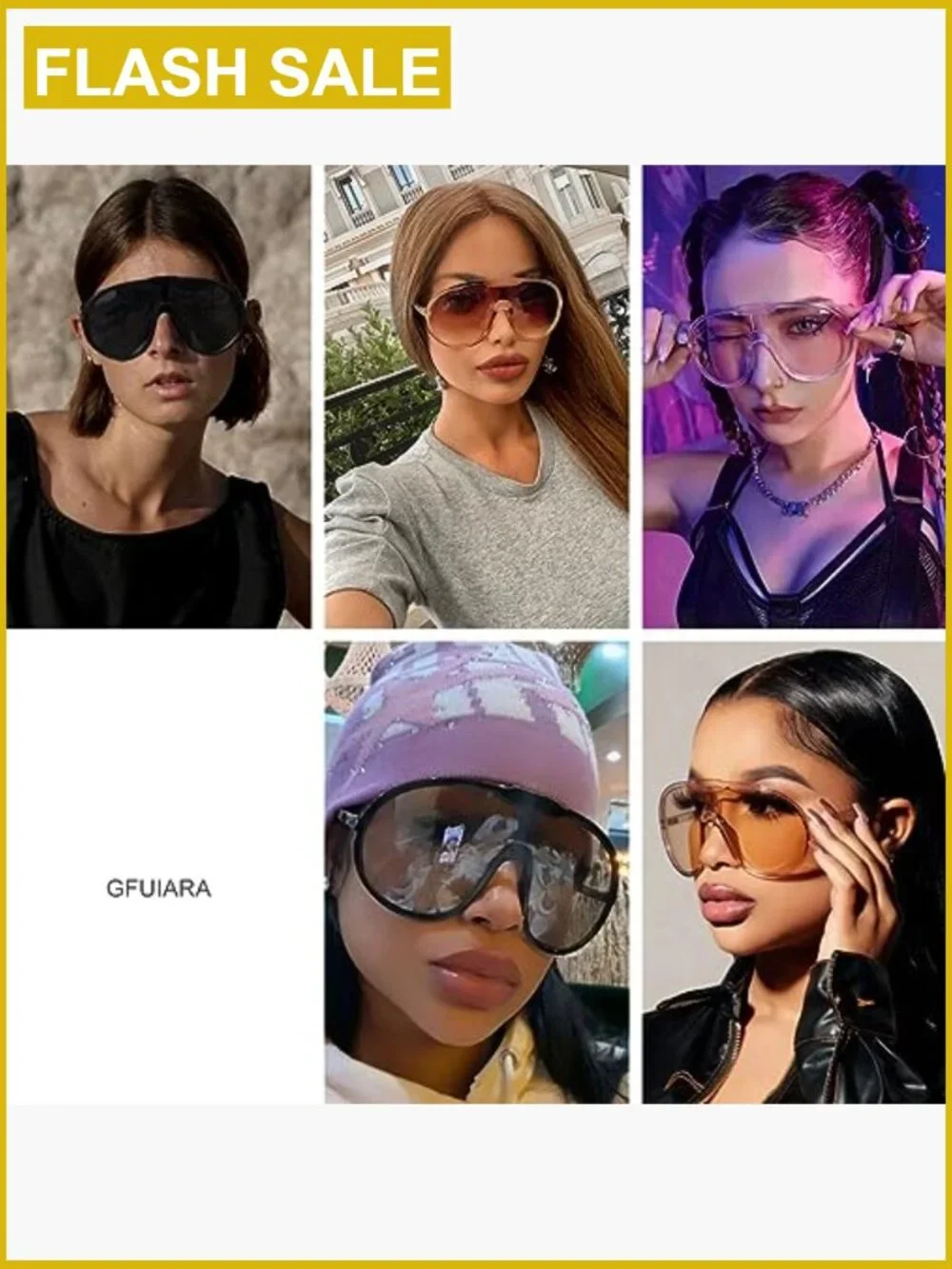 Oversized Shield Sunglasses UV400 Protection Aviator